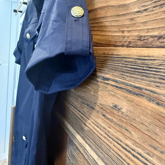 Veronica Beard Blue Lucca Cotton Sheath Mini Dress with Polo Collar - Picture 8 of 12